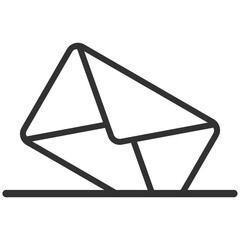 Wall Mural - email envelope icon vector isolated on transparent. send mail message line sign