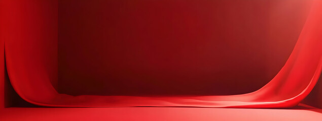 Poster - Red, wall, background, empty space, gradient, studio setting, red wall,