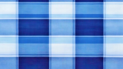 Poster - A close-up of a blue plaid fabric featuring various shades of blue and white, showcasing a classic textile pattern, Denim Texture woven  seamless.