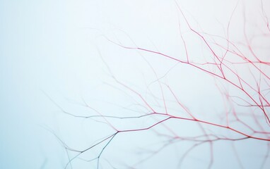 Poster - Abstract Pink And Blue Branches On White Background With Blur Effect