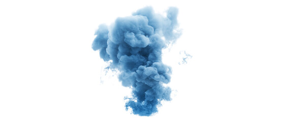 Wall Mural - photograph of dark blue smoke isolated on white background