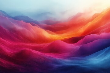 Poster - Abstract Digital Stream of Vibrant Colors Flows Across a Simulated Cosmic Landscape, Illuminated Against a Dark, Star-Dusted Background