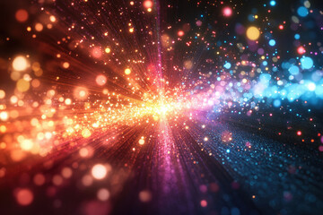 Poster - Vibrant explosion of colorful sparkles and lights, creating a dazzling, festive atmosphere.