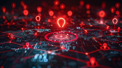 Poster - Visualizing data breach risks through interconnected malware points in cybersecurity networks