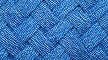Poster - A close-up view of a textured blue woven pattern, showcasing intricate braids and interlacing fibers, Denim Texture woven  seamless.