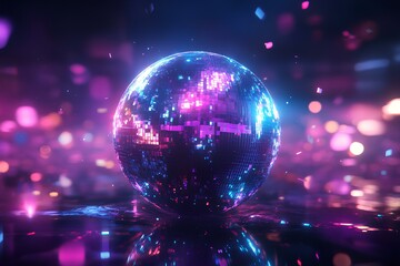 Poster - a disco ball planet. 