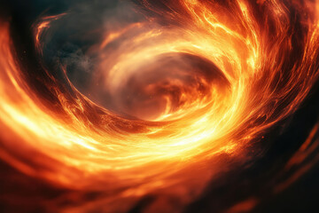 Poster - A swirling vortex of fiery energy, cosmic inferno, abstract art depicting a burning galaxy.