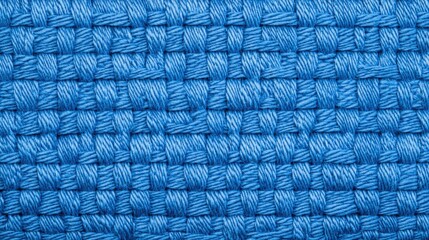 Poster - A close-up view of a textured blue woven fabric, showcasing intricate patterns and a rich blend of shades, Denim Texture woven seamless.