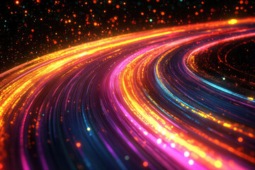 Poster - Vibrant, swirling streaks of light and color create a mesmerizing cosmic scene.