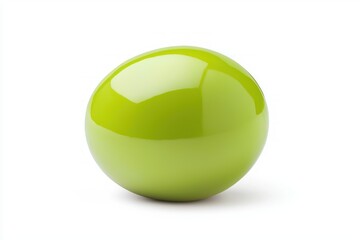 Aufkleber - Minimalist lime green glossy sphere isolated on clean white backdrop with soft shadow studio shot