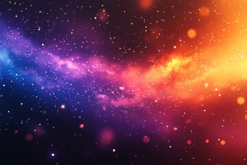 Wall Mural - abstract background with colorful lightning and starry sky, lightning in blue, orange, red, and purp