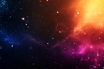 Wall Mural - abstract background with colorful lightning and starry sky, lightning in blue, orange, red, and purp