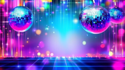 Poster - background disco balls.  