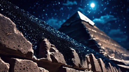 Wall Mural - A pyramid is covered in glittering snow