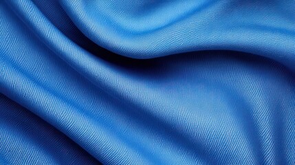 Poster - A vibrant blue fabric with a smooth, flowing texture, showcasing intricate weave patterns that capture light beautifully, Denim Texture woven seamless.
