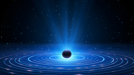 Poster - a mysterious black hole emitting a brilliant ball of light creating a captivating cosmic scene repre