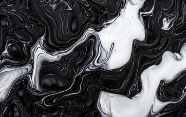 Poster - Abstract Black And White Marble Pattern With Subtle Silver Glitter