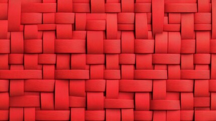 Poster - A vibrant red woven texture featuring interlaced patterns, showcasing a rich design perfect for backgrounds or textile-related projects, Denim Texture woven seamless.