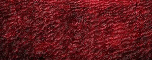 Poster - A textured fabric in deep red tones, showcasing intricate patterns and a rich appearance, ideal for design and textile applications, Denim Texture woven seamless.