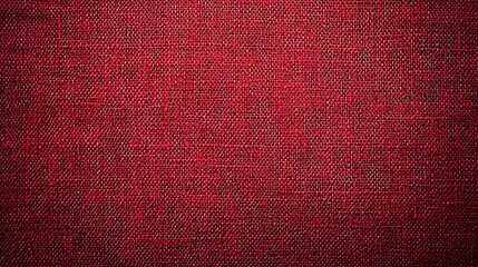 Poster - A textured fabric in deep red color, showcasing a woven pattern that adds depth and interest to the surface, Denim Texture woven seamless.