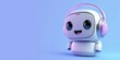 © app - Cute 3D Chatbot Character with Headset in Modern Minimalist Design for Online Support and Communication