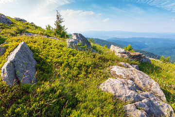 Wall Mural - mountain landscape with blue sky in summer. stunning nature background with hill for travel. beautif
