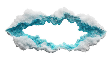 Poster - Snow frame revealing transparent background with turquoise accents