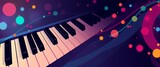 Abstract jazz festival background with piano keys vector illustration, promotion, rhythm