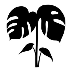 Wall Mural - monstera silhouette illustration minimalist nature vector