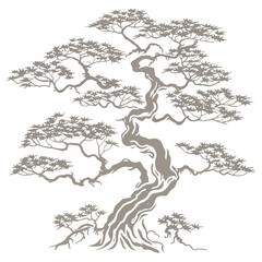  Japanese tree silhouette illustration nature art vector