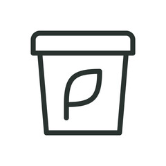 Aufkleber - compost bin line icon, kitchen compost pail vector symbol with editable stroke