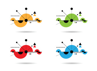 Poster - Abstract Modern Hi Tech Shape Line Art Different Colors. Graphic design elements and resources vector art
