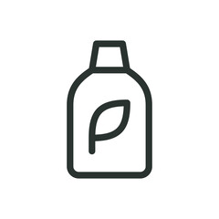 Poster - Bottle of liquid fertilizer line icon, organic liquid fertilizer vector symbol with editable stroke