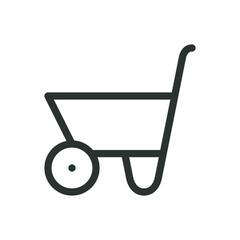 Poster - garden cart line icon, construction wheelbarrow vector symbol with editable stroke