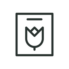 Aufkleber - tulip bulb pack line icon, flower package vector symbol with editable stroke