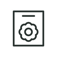 Poster - flower seeds packet line icon, flower seed packets vector symbol with editable stroke