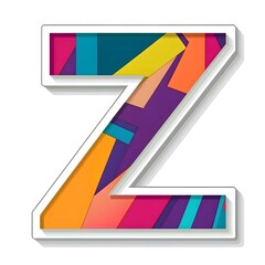 Wall Mural - Letter Z design in vector style: A vibrant and dynamic depiction of the letter 