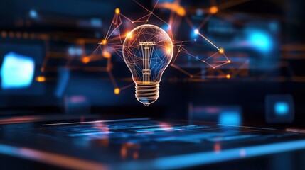 Poster - innovative technology illumination digital space illustration abstract environment close-up view con