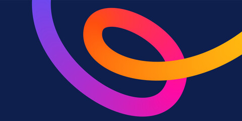 Wall Mural - wavy gradient shapes on dark background. background with colored squiggles gradient lines design for