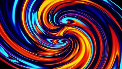 Aufkleber - Vibrant abstract swirl of blue and orange colors. Creative digital art concept
