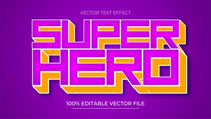 Poster - Super Hero editable text effect in Futuristic Purple Neon text style