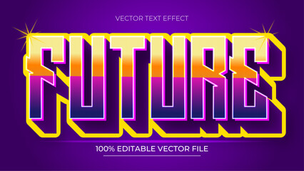 Poster - Future Vector Text Effect Editable Text Gamer Purple Player Gaming
