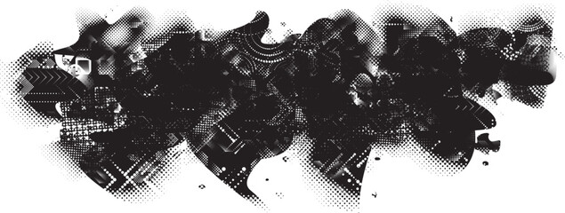 Poster - Ink blots Grunge Urban Background.Texture Vector.Dust Overlay Distress Grain ,Simply Place illustration over any Object to Create rough  Effect .Black paint splattered , dirty,poster for your design.