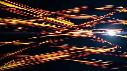 Fototapete - Dynamic streaks of light in motion against dark background, energy and speed concept