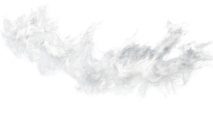 Poster - Realistic flowing white smoke effect isolated on transparent background