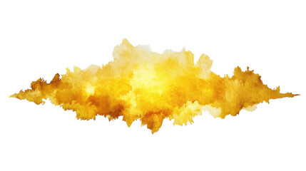 Poster - Yellow watercolor stain splashing on transparent background