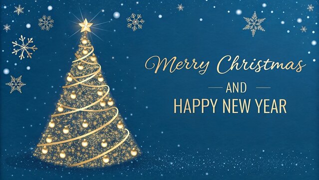 merry christmas and happy new year greeting card