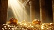 © mochalfin - Ancient temple treasure room filled with gold coins