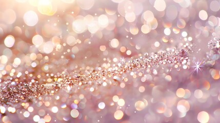 Wall Mural - a pink and gold bokeh background with sparkly lights.