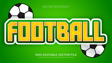 Poster - Football editable text effect green and yellow gradient color style with sport theme